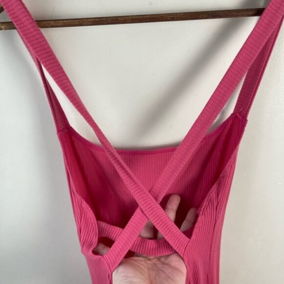 Reformation Sully Knit Ribbed Midi Dress in Snapdragon Pink size M Sexy Long - Picture 9 of 15